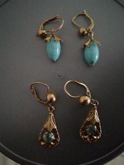 Pendenti 18kt Oro Giallo Pietra Azzura Goccia