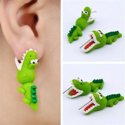 Women Girl Cartoon 3D Animal Earrings Polymer Clay Ear Stud 