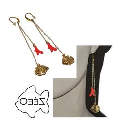 Di Colore Oro Catena Pesce Smalto