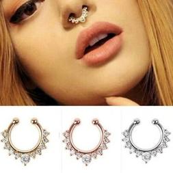 ZIRCONI ORECCHINO NASO BRILLANTINI ORO ARGENTO ANELLO ROSA F